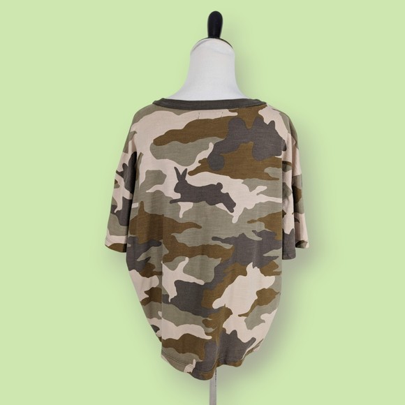 Madewell Women's Easy Crop Short Sleeve Tee in Cottontail Camo XL - Picture 2 of 6